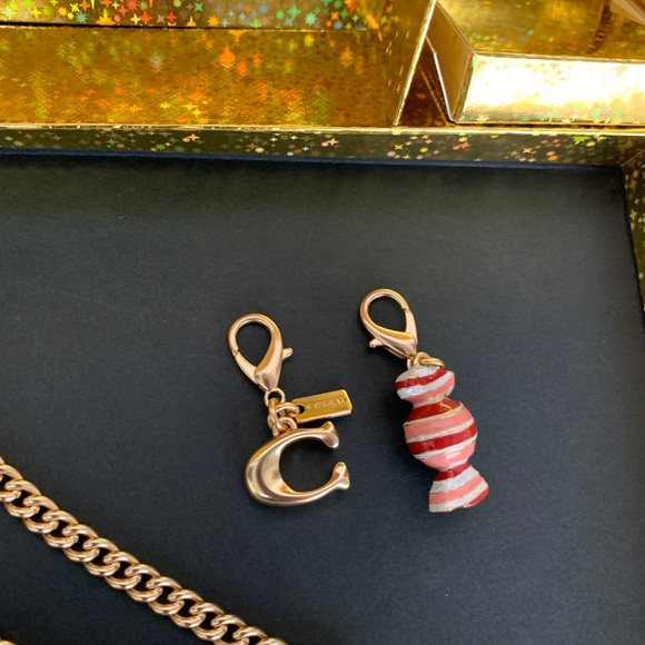 🔥Red Valentine Coach Gold Chain Boxed w/Charms🔥 - Picture 7 of 11